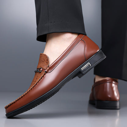 Men’s Plus Size Breathable PU Business Casual Loafers