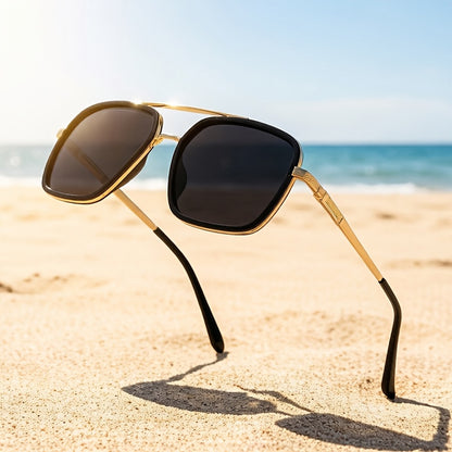 Unisex Double Bridge Polarized Sunglasses with TAC Lenses