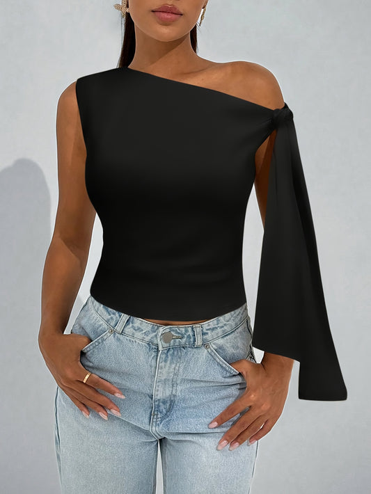 Women’s Slim Fit Y2K Shoulder Tie Strapless Vest