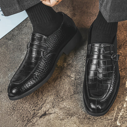 Men's Casual Business Lace-Up Shoes All-Season PU Leather