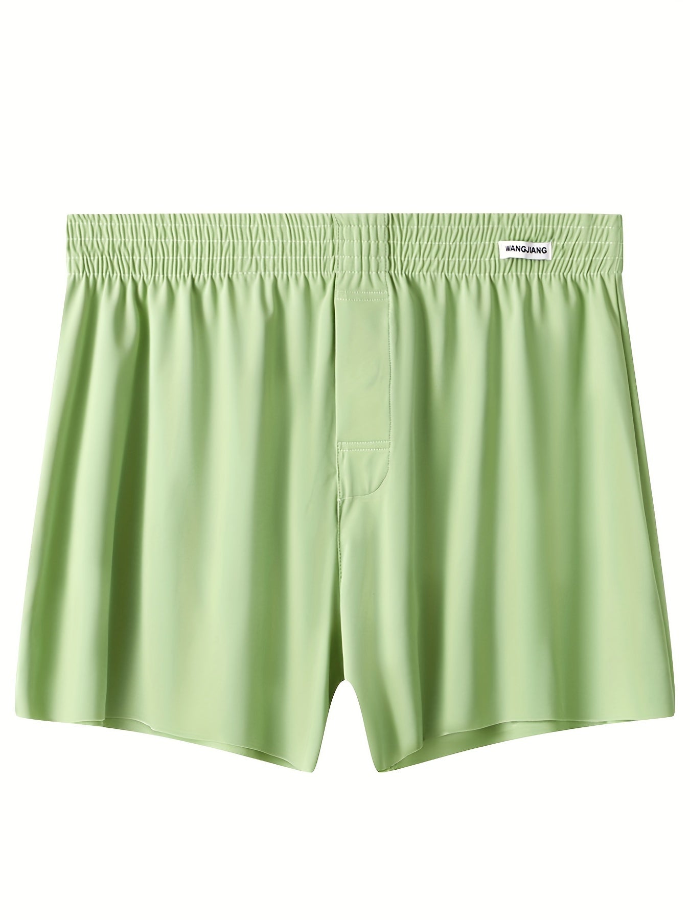 Men's Loose Fit Ice Silky Boxer Shorts with Button Waistband