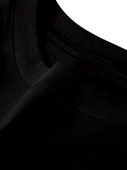 Men'S Happy New Year Graphic T-Shirt - Casual Long Sleeve Crew Neck, White with Black Lettering & Festive Design, Loose Fit for Spring/Fall, Perfect for Casual Attire, Festive Clothing | Festive Graphic Tee | Comfortable Fit