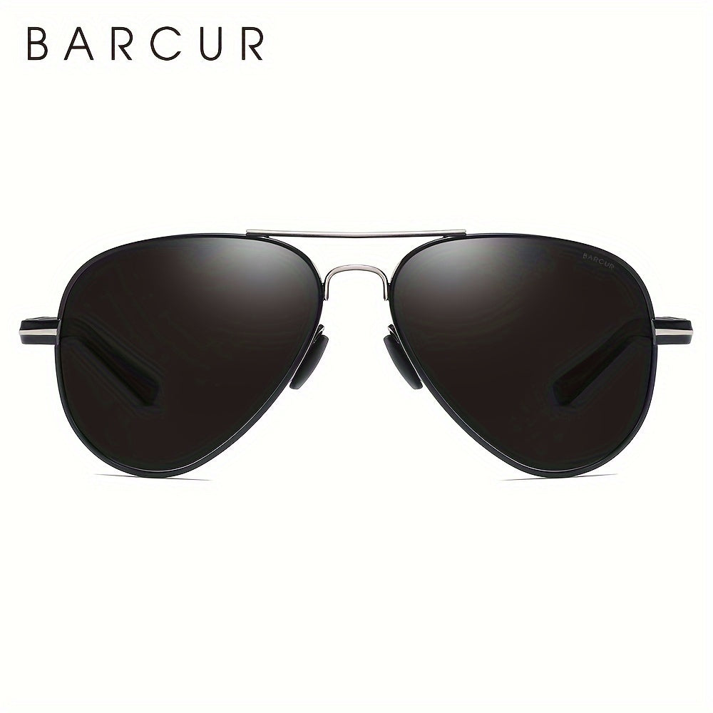 BARCUR Men’s Polarized Pilot Sunglasses Stainless Steel Frame