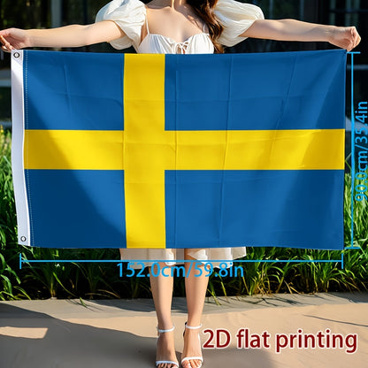 Swedish Flag Polyester Decorative Fan Support Flag for Sports