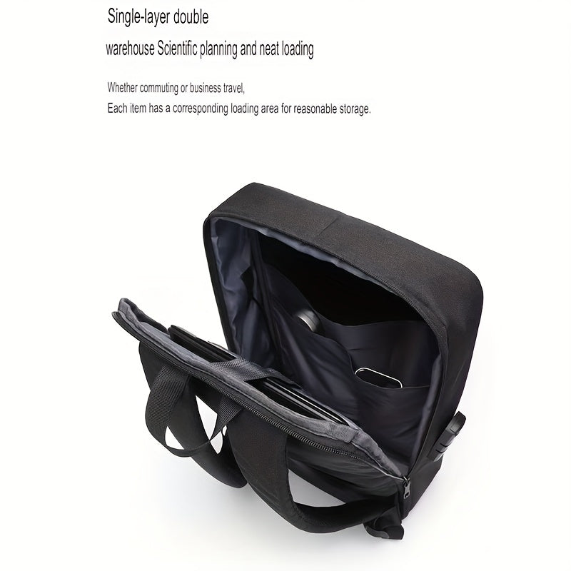 Durable Build, Business Style Laptop Backpack with Anti-Theft Design, Adjustable Shoulder Straps, Multiple Compartments, Zipper Closure  PVC Lining - Black, Secure Laptop Storage   Sleek Backpack Design   Sturdy Zipper Closu