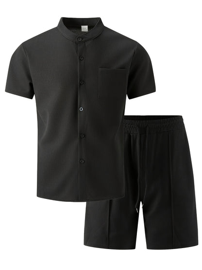 Men's Summer Waffle Knit 3-in-1 Set with Shorts and Pants