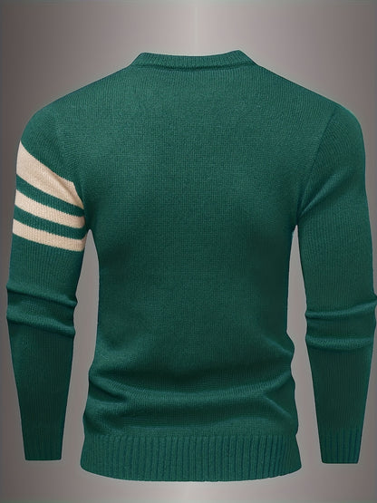 Men's Fashion Knit Sweater with Round Neck - Starry Pattern