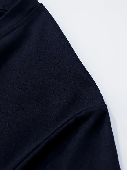 Men'S V-Neck Short Sleeve T-Shirt - Lightweight  Breathable, Casual Fit, Solid Black, Perfect for Summer, High-Quality Knit Fabric, Everyday Tshirt   Casual Style   Comfortable Fit