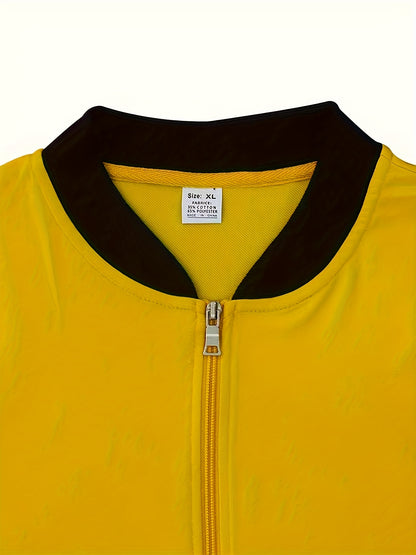 Men's Lightweight Stand Collar Jacket - Olive Green Softshell Zipper Jacket with Pockets, Regular Fit for Spring/Fall Hiking & Casual Outdoor Wear, Hiking Accessories