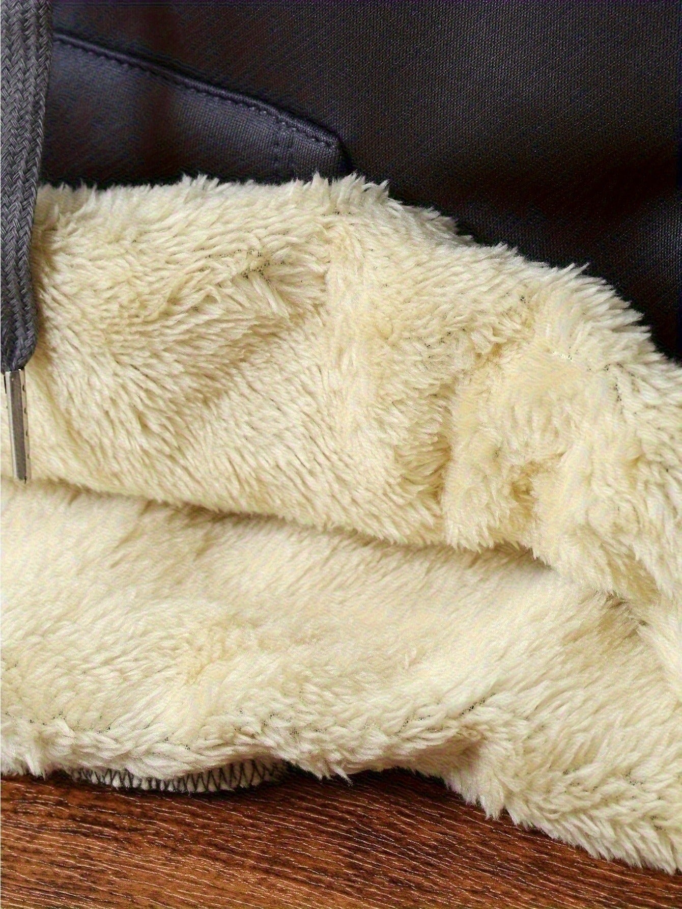 1pc Women's Thick-Lined Hooded Sweatshirt with Gingerbread for Man in Santa Hat & Candy Cane Print - Cozy Plush Lined, Soft Polyester Warm Pullover for Fall/Winter, Machine Washable Casual Outerwear, Cold Weather Wear, Minima