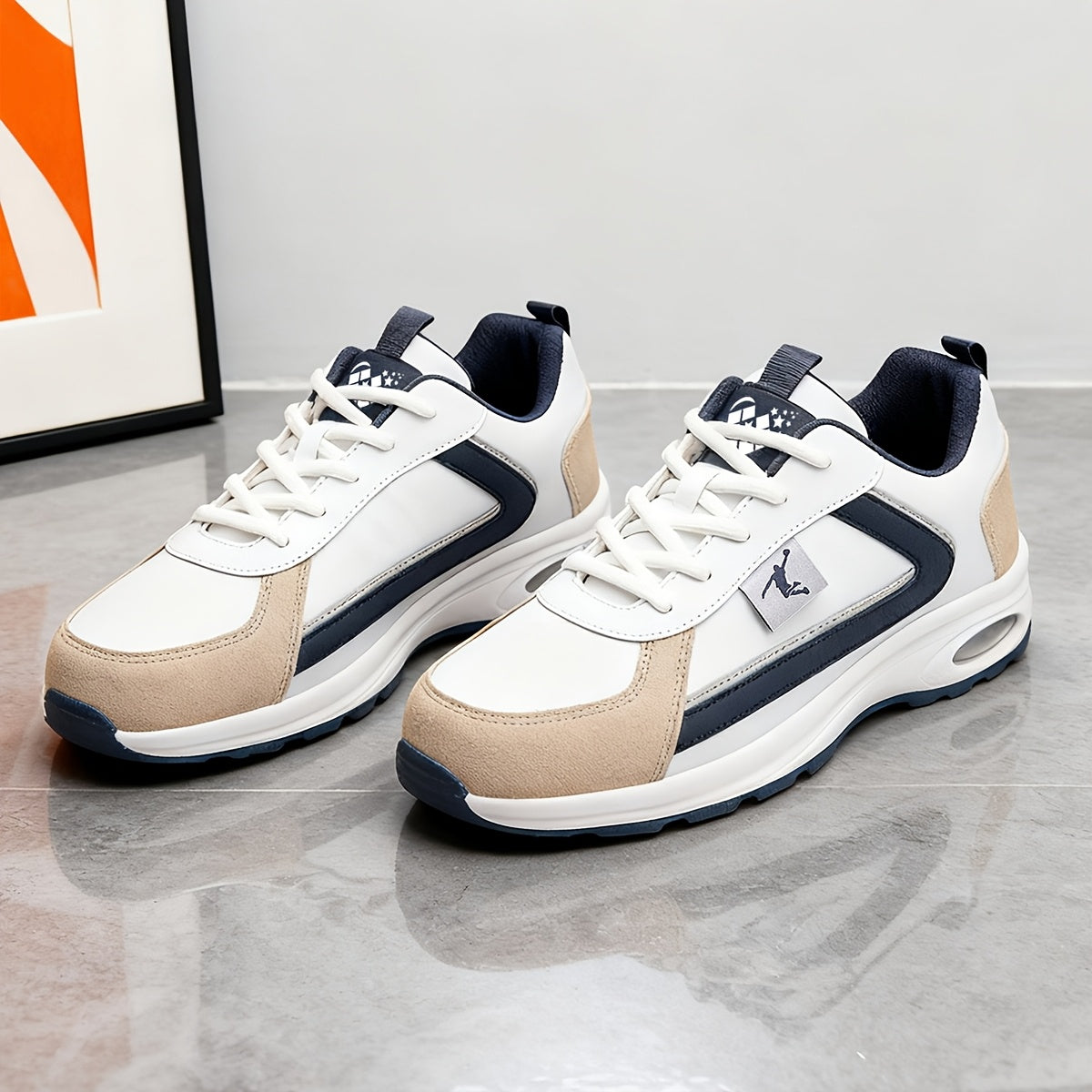 ZERJER Men'S Casual Sports Shoes | Comfortable Low-Top Lace-up Sneakers with Thick Rubber Sole, Faux & Fabric Upper, Breathable for Daily & Casual Wear, Suitable for Hiking & Outdoor Activities, Sizes 39-48