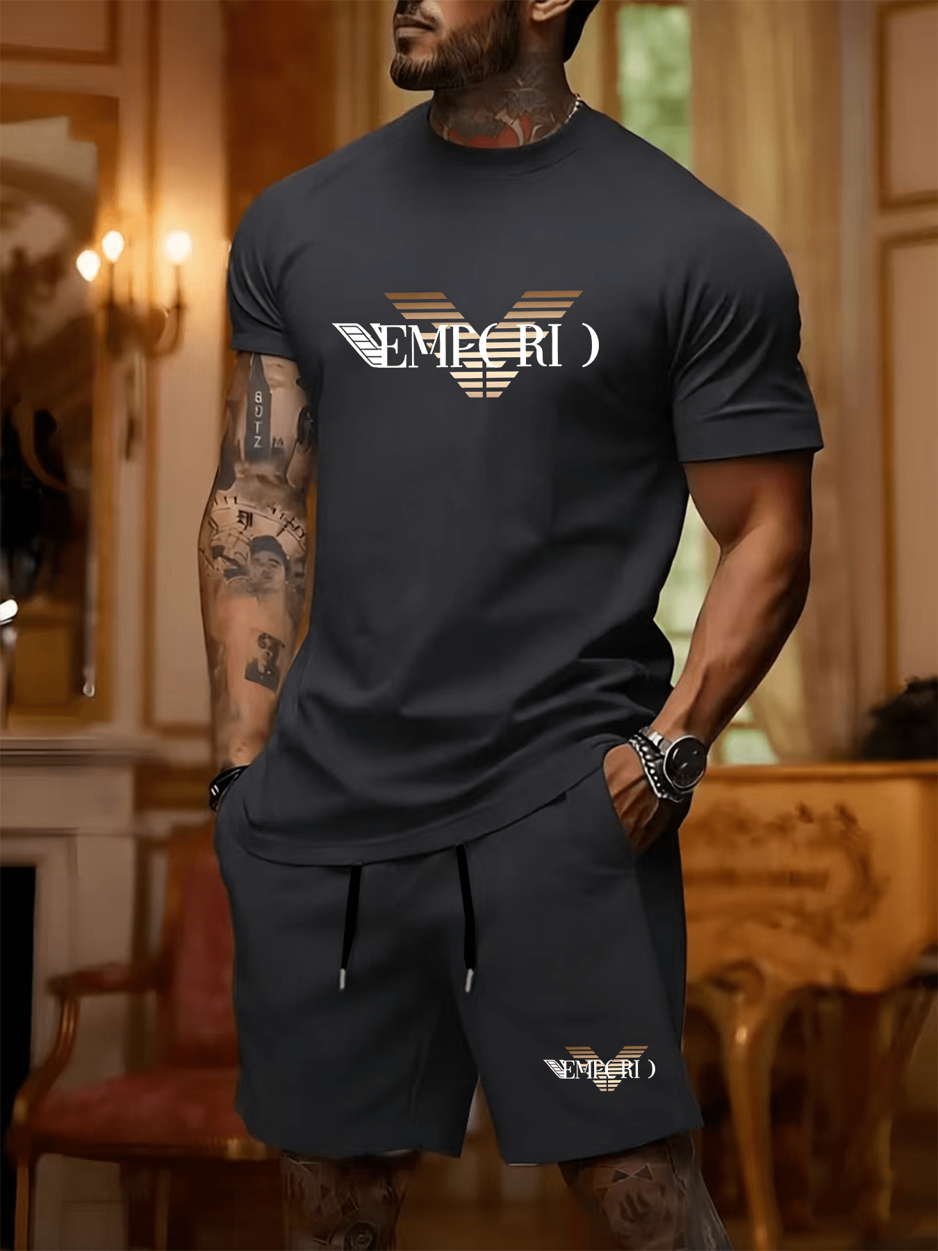 Men's Summer Casual Sportswear Set - Short Sleeve T-Shirt & Shorts