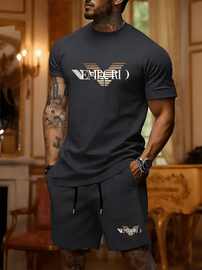 Men's Summer Casual Sportswear Set - Short Sleeve T-Shirt & Shorts