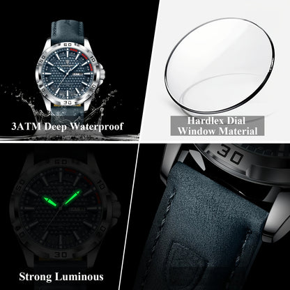 POEDAGAR Men's Casual Quartz Watch with Date & Waterproof