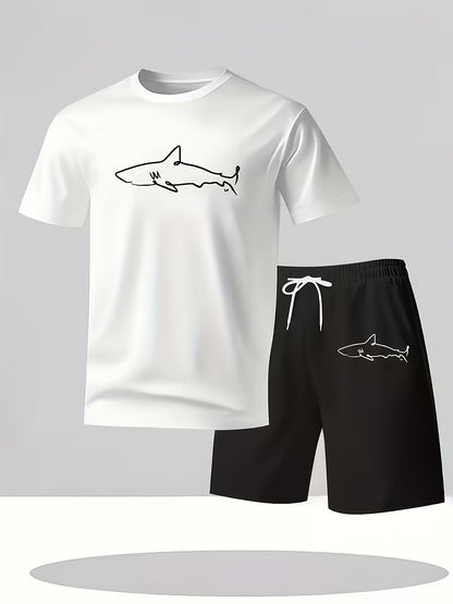 Men's Casual Short Sleeve T-Shirt & Shorts Set for Summer