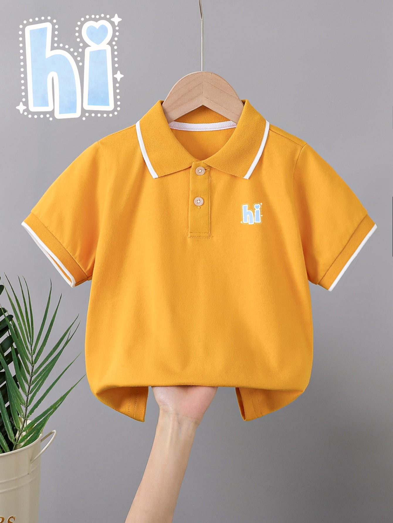 Children's Summer Cotton Polo Shirt with Animal Print