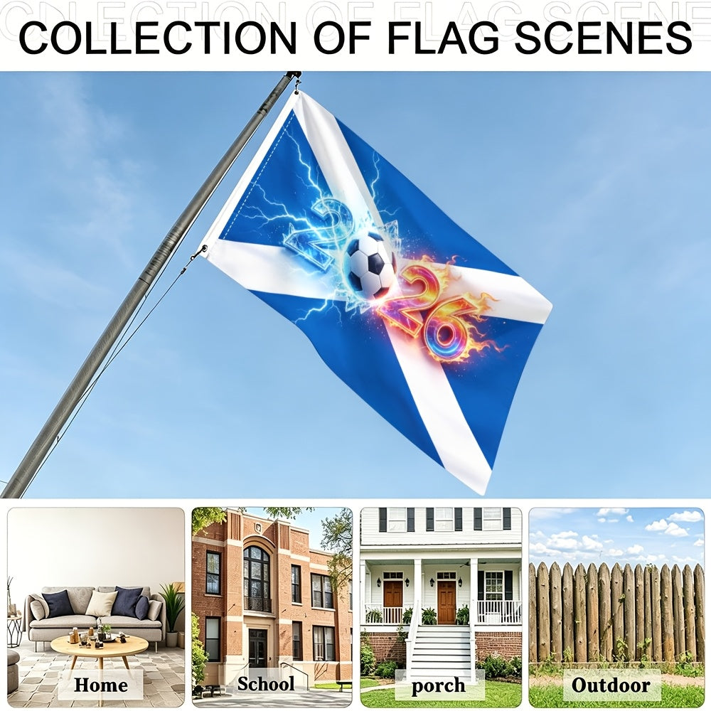 Scotland 2026 Football Flag with Lightning Flame Pattern