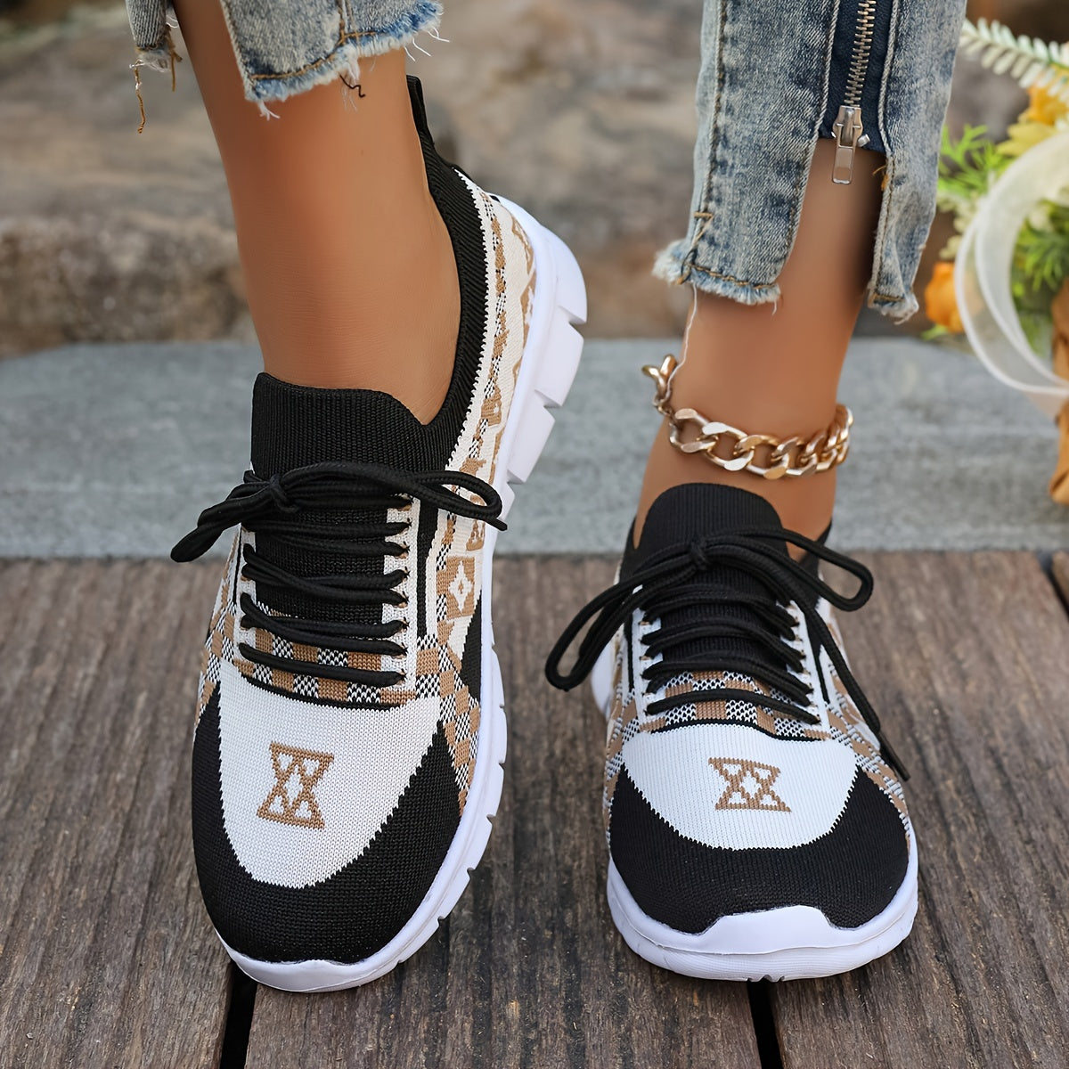Women's Casual Sneakers Comfort Sport Shoes Fabric Knit Breathable Slip-On All-Season Walking Flats - EVA Sole Non-Slip Athletic Running Footwear - Taizhou North America  Europe Exclusive