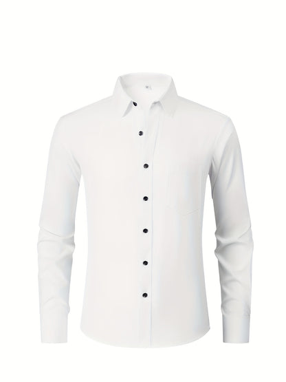 Boys' Slim Fit Long Sleeve Formal Dress Shirt with Stretch