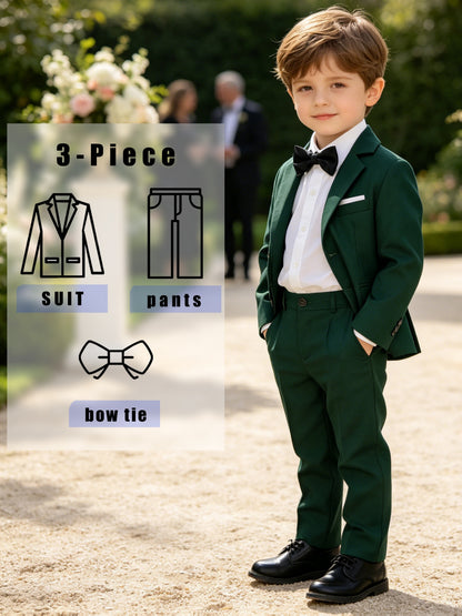 Boys' 3-Piece Gentleman Suit with Bow Tie for Special Occasions