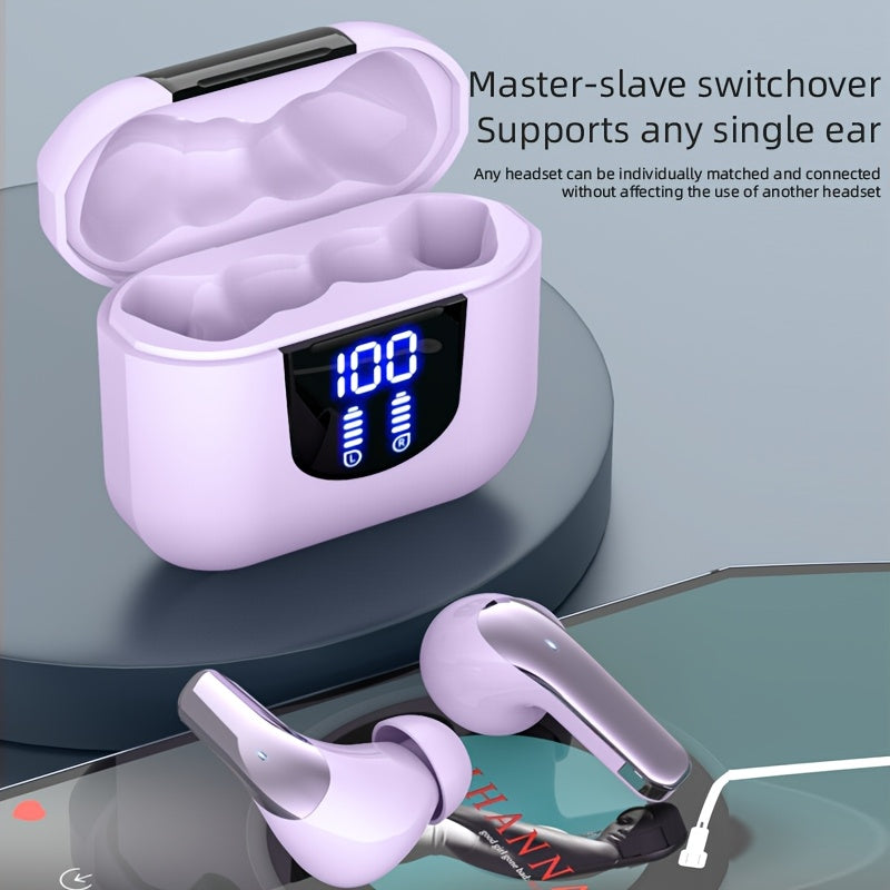 Wireless Headphones, Wireless 5.3 Earbuds, 13mm Speaker, 30H Playtime, Type-C Fast Charging Box, Stereo Wireless In-Ear Headset, Suitable for iPhone and Android In-Ear Headsets, Gaming Business Sports Headphone Mic