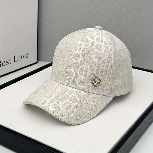 Women's Lightweight Adjustable Baseball Cap with Embroidered Jacquard