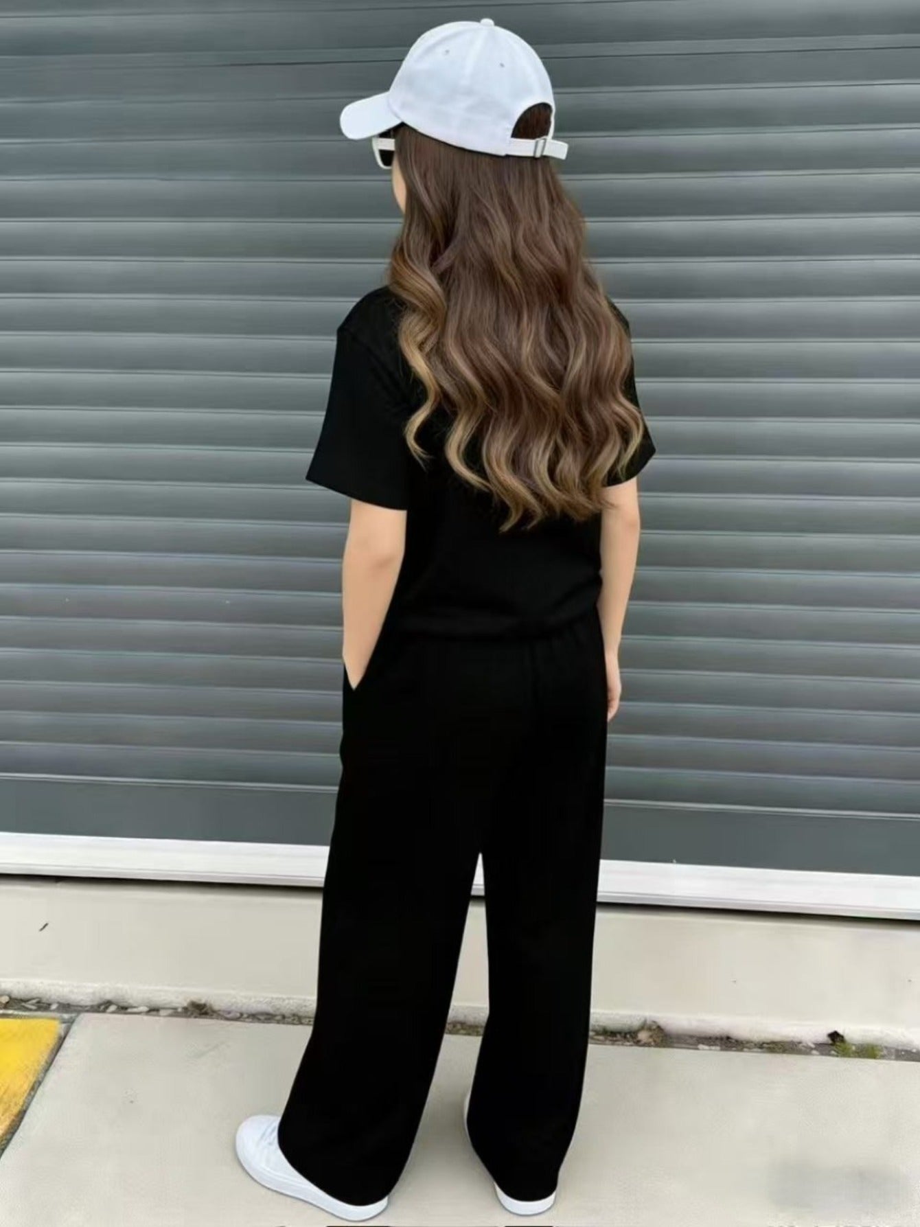 Girls Casual 2-Piece Summer Set: Printed T-Shirt & Wide Leg Pants