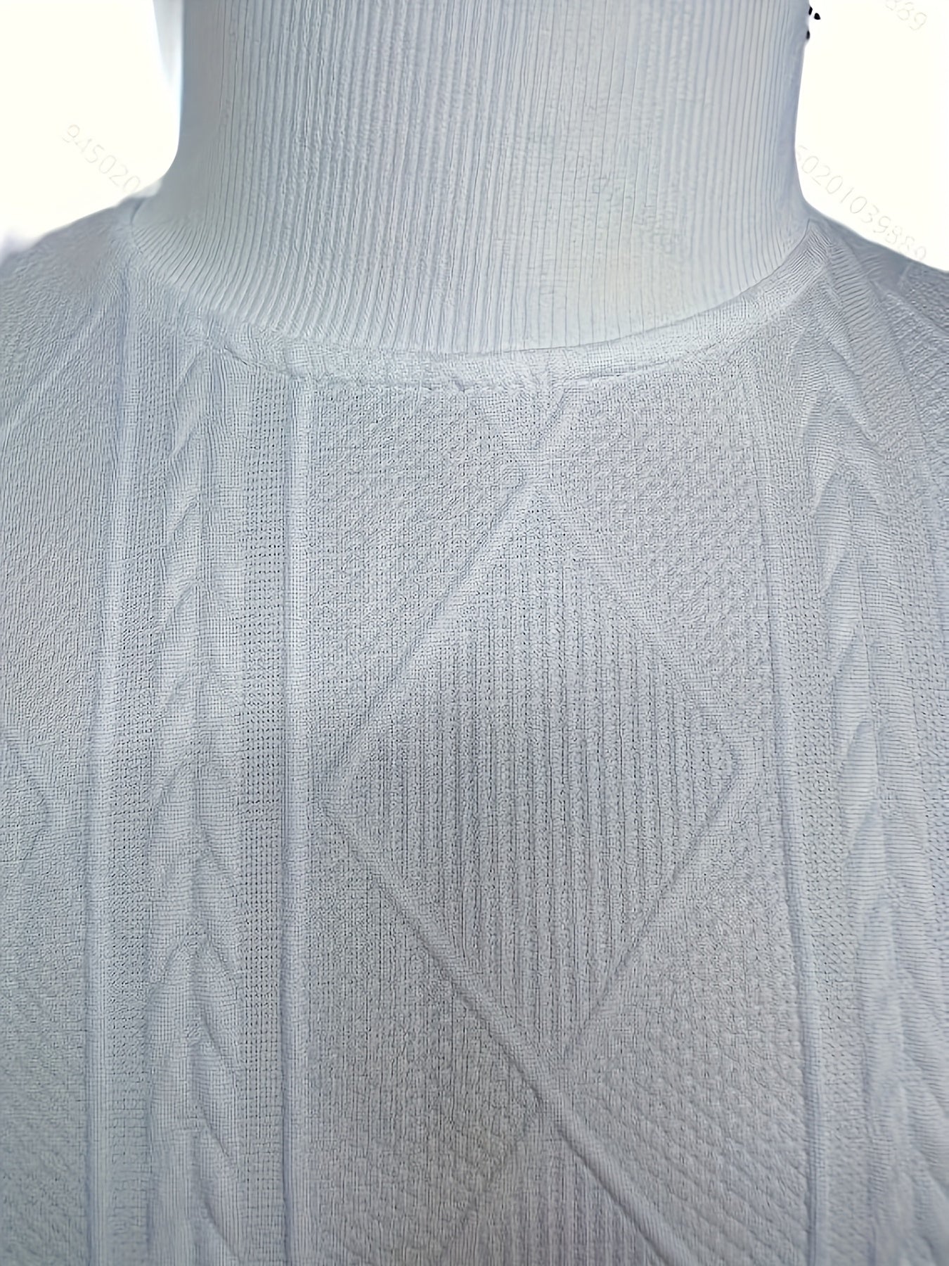 Men'S Thickened Three-Dimensional Square High-Neck Long-Sleeve Knit Sweater