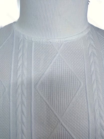 Men'S Thickened Three-Dimensional Square High-Neck Long-Sleeve Knit Sweater