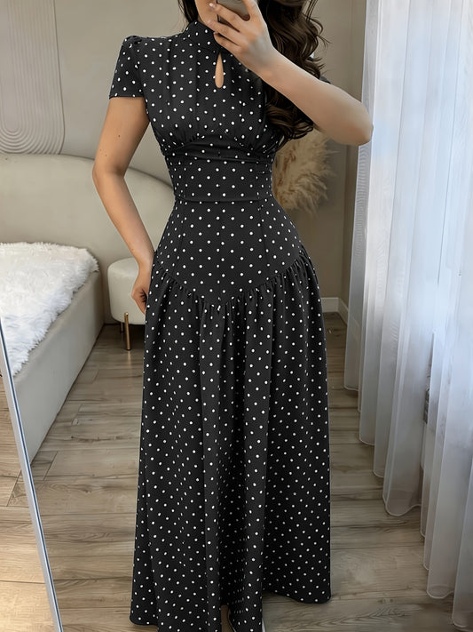 Women's Summer Floral Mandarin Collar A-Line Dress