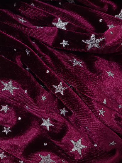 Autumn Winter Fashion Velvet Silvery Star Twist Knot Long Sleeve Vacation Elegant v-neck Dress, Elegant Evening Wear, Festive Occasion Wear, Stylish Knot Detail, Premium Material, Highquality Stitching, Kneelength Dress, Body