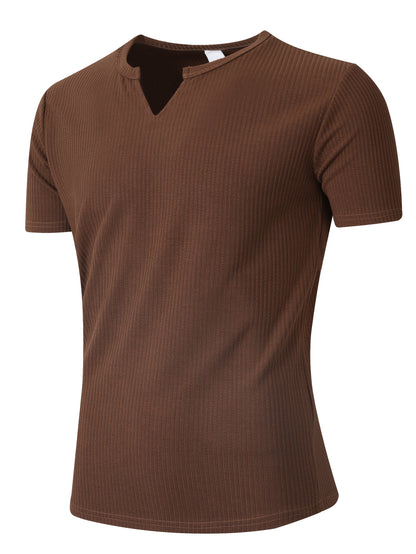 Men's Slim V-Neck Casual Short Sleeve T-Shirt for Summer