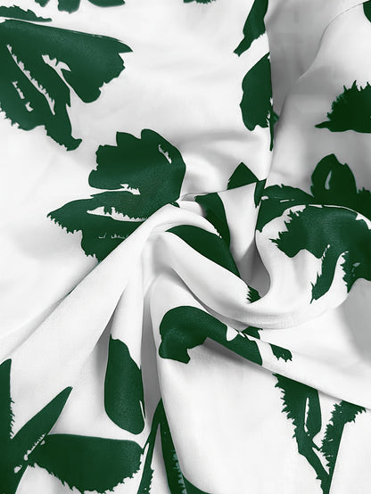 ZD0410952 Women's Printed Spring/Summer Elegant Commuter Casual Shirt 2pcs Set