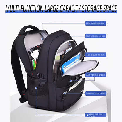 1pc DUO BAO High-Quality Knapsack - Stylish Gray  Black Backpack with 6 Large Compartments, Durable Oxford Fabric, Ideal for School, Travel, and Fitness, Casual Style, Travel Backpack   Stylish Backpack   Durable Backpack