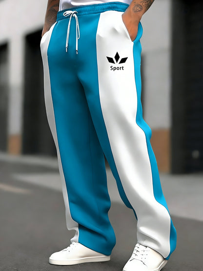 Men's Loose Straight-Leg Athletic Pants for Casual & Fitness