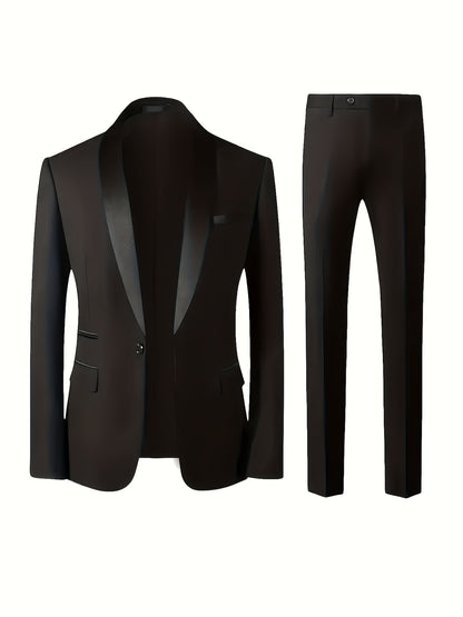 Men's 3-Piece Suit Set with Vest and Jacket for Formal Events
