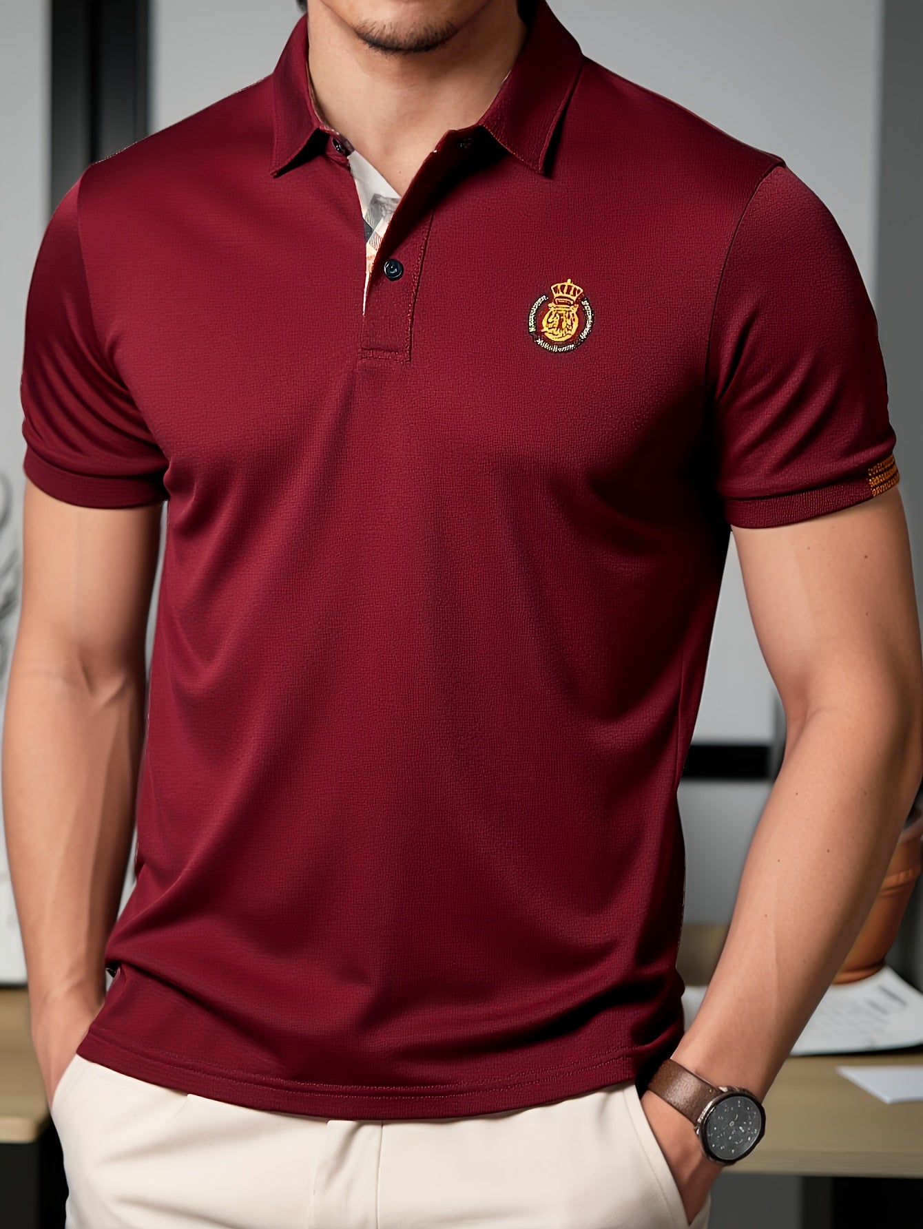 Middle Eastern Plaid Polo Shirts for Western Men - ayq