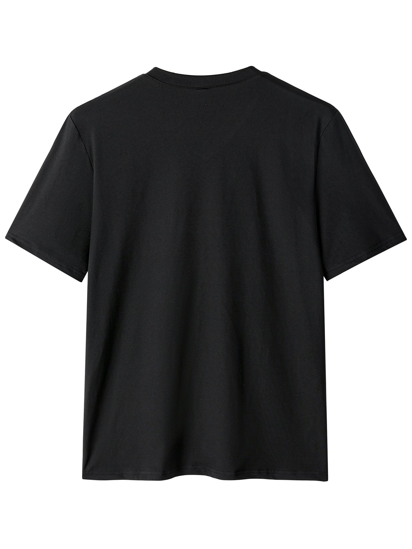 Men's Lightweight Black V-Neck T-Shirt with Seagull Print - Casual Short Sleeve Summer Top, Breathable  Stretchy Fabric, Perfect for Casual Attire or Beach Outings, Outdoor Activity Shirt   Simple Style Tee   Durable Casualw