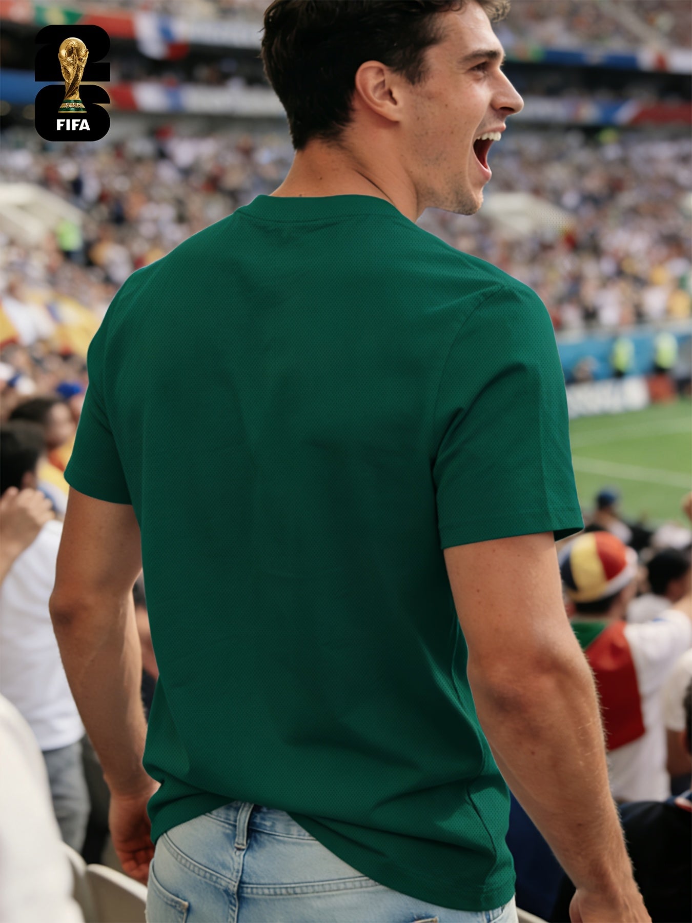 Men's Breathable Summer T-Shirt with FIFA World Cup Print