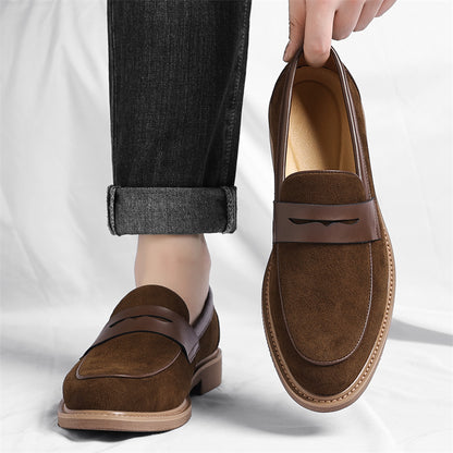 Men's Lift Loafers with Round Toe - British Style Casual Sneakers