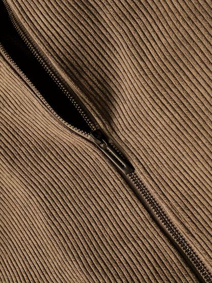 Men's Corduroy Jacket Olive Green - Retro Loose-Fit Full-Zip Winter Coat with Stand Collar & Zippered Pockets, Machine Washable Corduroy Outer (No) for Casual & Formal Wear - Autumn/Winter Outerwear, Womens Coats And Jackets,