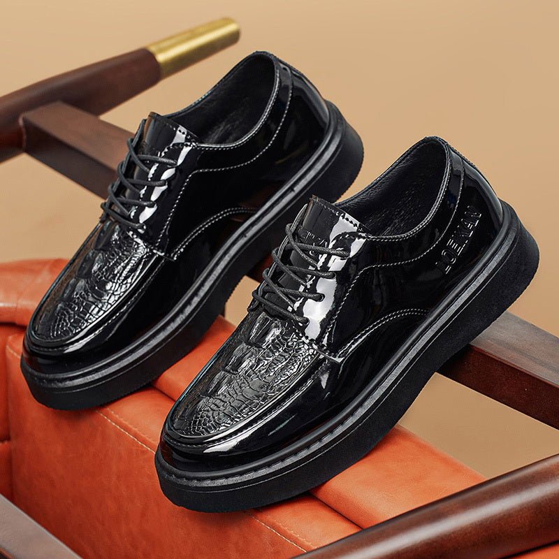 [sneakers] LOEIKAN New Men'S Black Minimalist Comfortable Business Casual Shoes Trendy Fashionable Versatile Wedding Party High Quality Durable British Style Formal Large Size Men'S Shoes