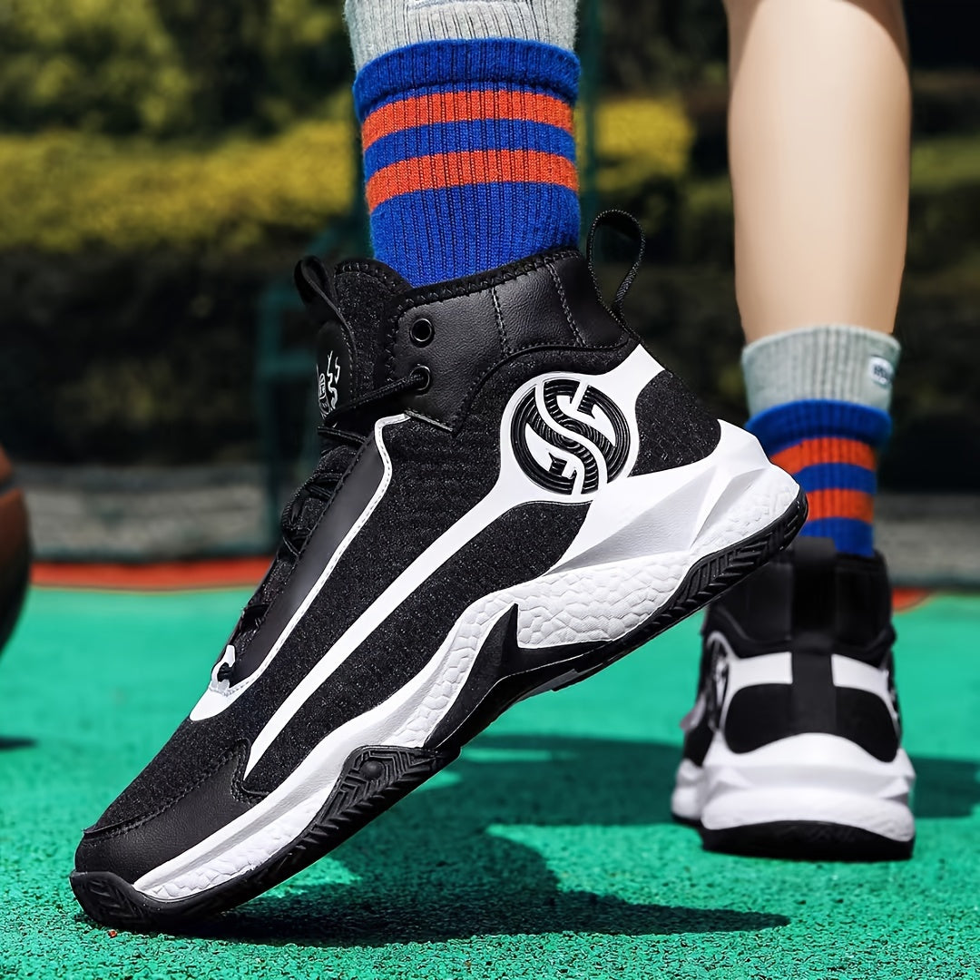 Unisex Fashion Sports Sneakers - Casual Street Athletic Running Shoes with Breathable Fabric Upper, Mid Top Lace-Up, Rubber EVA Sole, All-Season Comfort, Round Toe for Training  Basketball