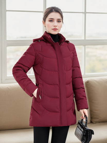 Women's Elegant Winter Jacket - Shearling-Like Bead-Like Button Closure Coat, Puffer-Free, Hand Washable Long Sleeve Outerwear for Cold Weather (Casual & Formal) - Black Jacket Without Belt/Hardware (Ready-to-Wear), Winter Ja