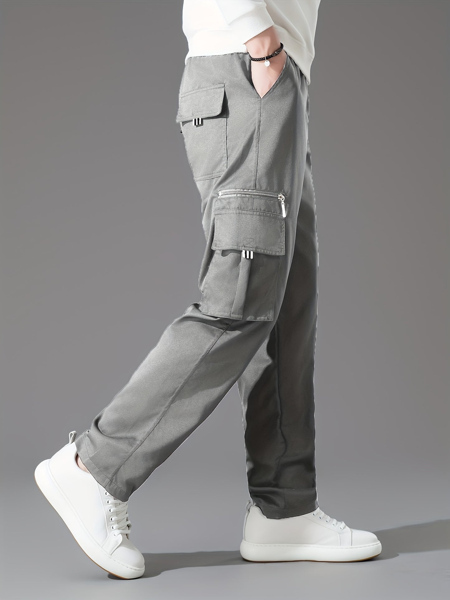 Men's Loose Fit Vintage Cargo Pants with Multiple Pockets