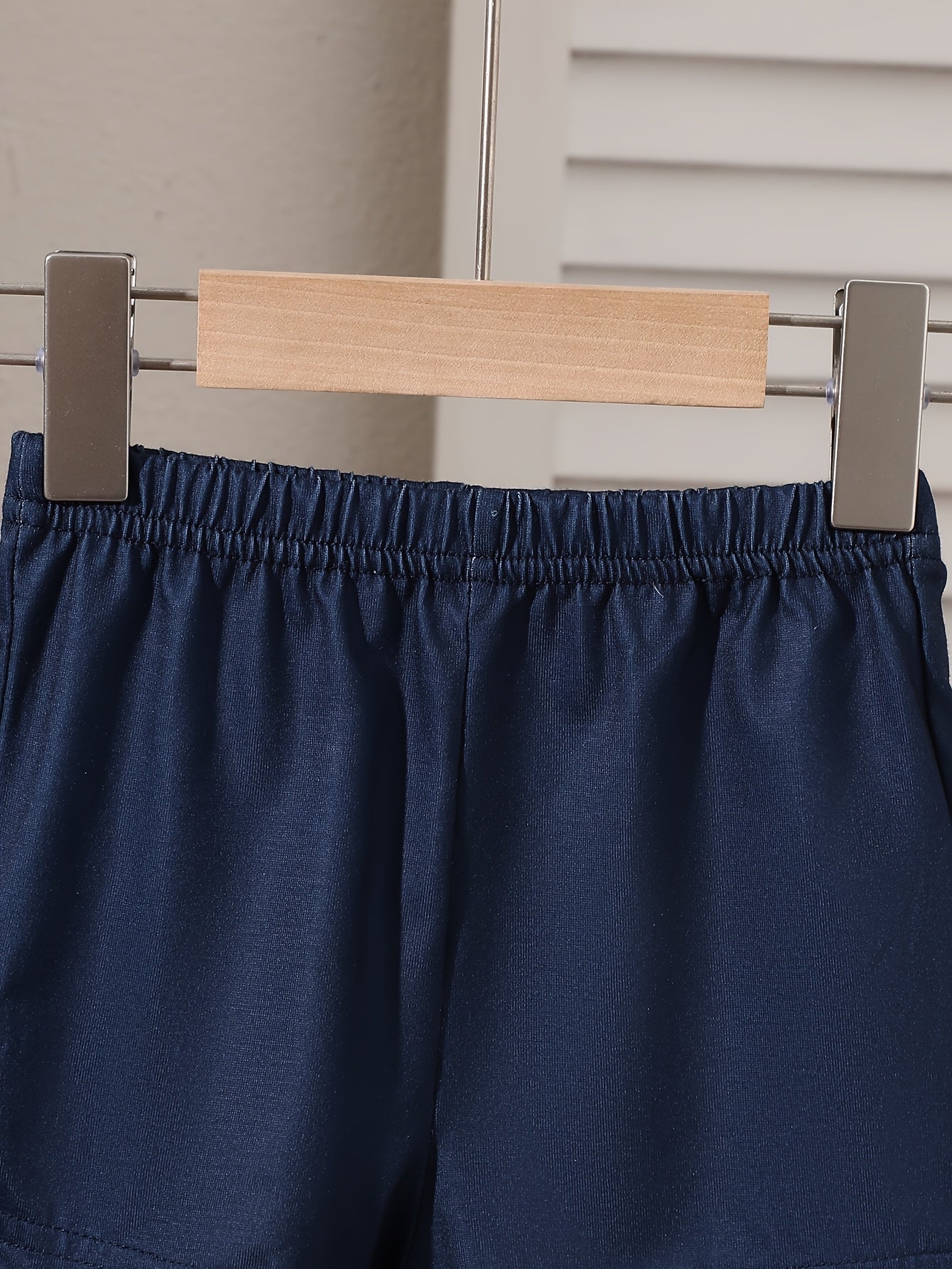 Baby Boys' Navy Blue Striped Summer Set with Bear Knit