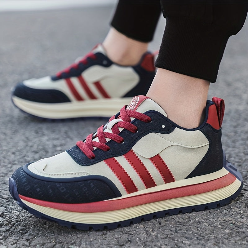 Men'S Casual Sneakers - Comfortable, Non-Slip, All-Season Footwear with Lace-Up Closure, Stylish Brown and Teal Design, Everyday Walking Shoes Stylish Casual Shoes Laceup Construction, Casual Shoes