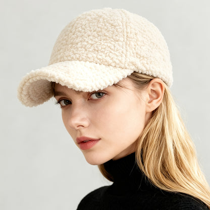 Warm Plush Baseball Cap for Fall and Winter Casual Wear
