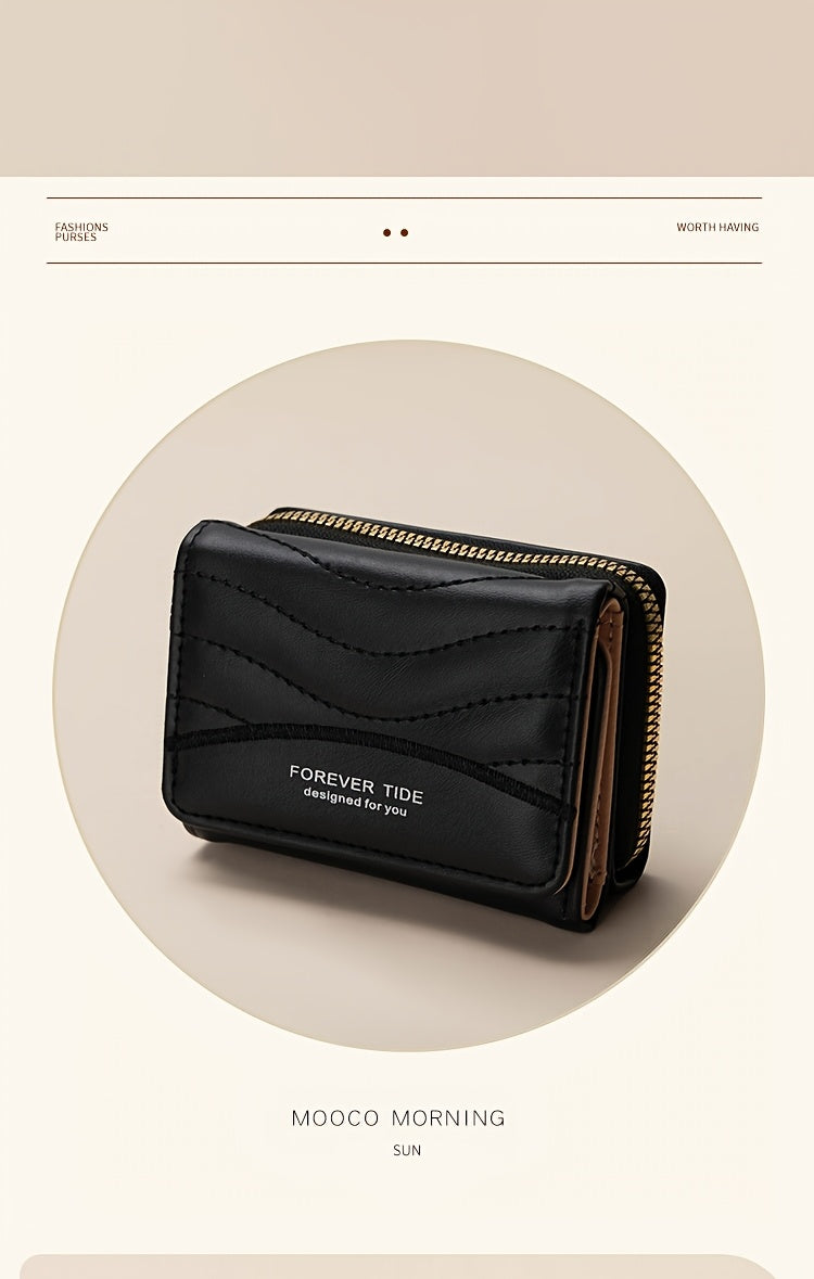 New Women's Fashion Minimalist Foldable Coin Purse with Clasp Design, Large Capacity, 6 Colors Available