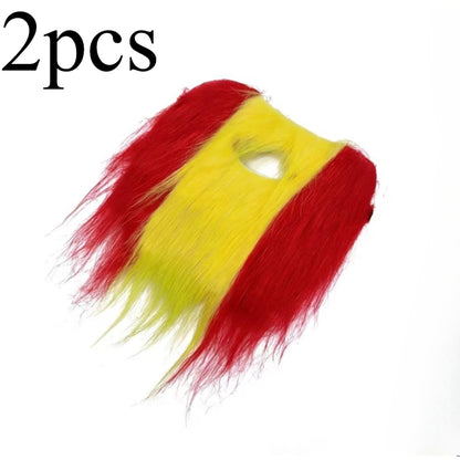 Spanish Flag Plush Beards for Football Matches & Parties